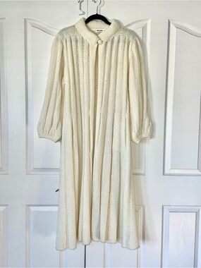 RARE70s Mary Farrin Mohair Knit Duster Coat Cream Long ONCE IN A LIFETIME PIECE.
